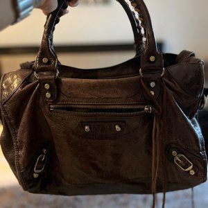 Balenciaga Moto Bag- Chocolate Brown